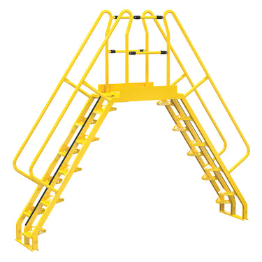 Alternating 10 Step Cross-Over Ladder w/ 56 Degree Step Angle & 32